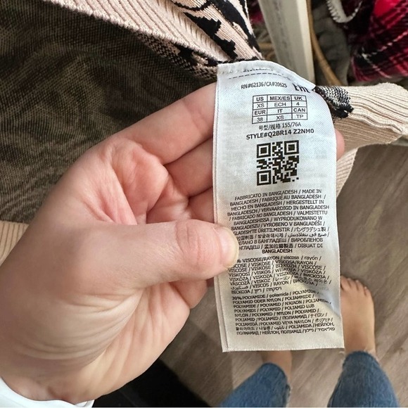 Guess Madam Zebra Printed Tan Thick Long Cardigan - Picture 7 of 16